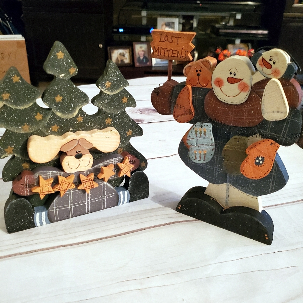 Santa's Workbench Wood Christmas Decorations